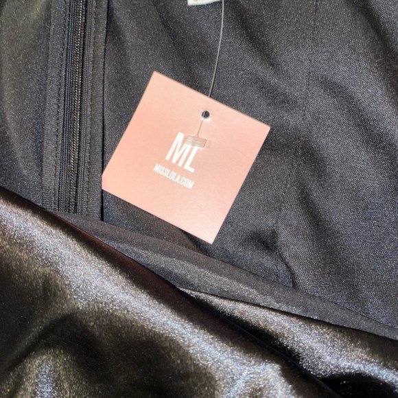 Black cowl neck slip dress - Picture 3 of 4